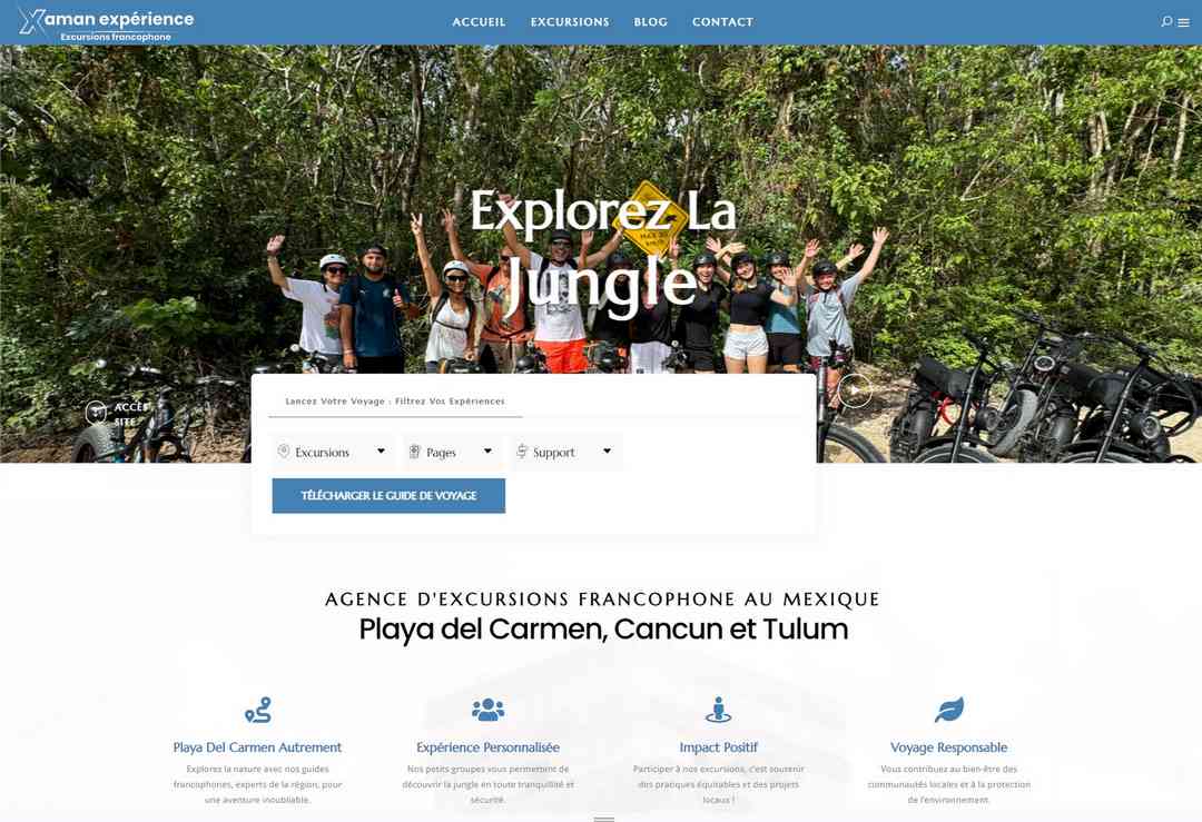 Excursion Playa Del Carmen - Plateforme de réservation d'excursions au Mexique créée par l'agence web Domoveillance