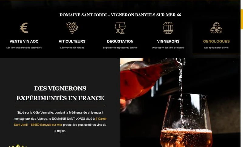 Boutique de vins en ligne du Domaine Sant Jordi à Banyuls-sur-Mer