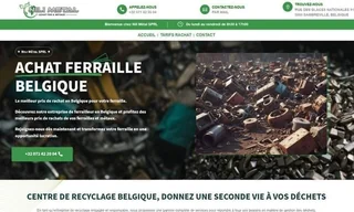 Capture d'écran du site web ACHAT FERRAILLE BELGIQUE - Site vitrine pour une entreprise de vente de ferraille et de recyclage réalisé par l'agence web Domoveillance