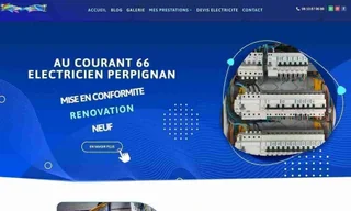 Capture d'écran du site web AUCOURANT66 - Site vitrine pour un électricien local réalisé par l'agence web Domoveillance