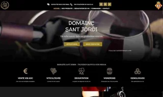 Capture d'écran du site web DOMAINESANTJORDI - Site e-commerce viticole et système de dégustation en ligne réalisé par l'agence web Domoveillance