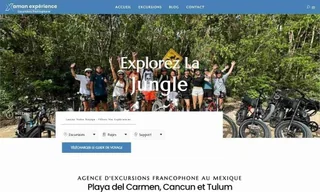 Capture d'écran du site web EXCURSION PLAYA DEL CARMEN - Site e-commerce d'excursions au Mexique avec système de réservation intégré réalisé par l'agence web Domoveillance