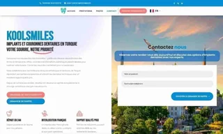 Capture d'écran du site web KOOLSMILES - Site médical moderne avec système de consultation en ligne et galerie avant/après réalisé par l'agence web Domoveillance
